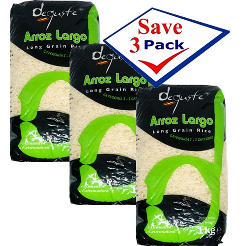 Deguste Long Grain Rice 2.2 lbs Imported from Spain Pack of 3